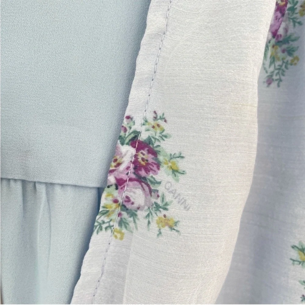 GANNI Light Blue Floral Midi Dress - Picture 9 of 13